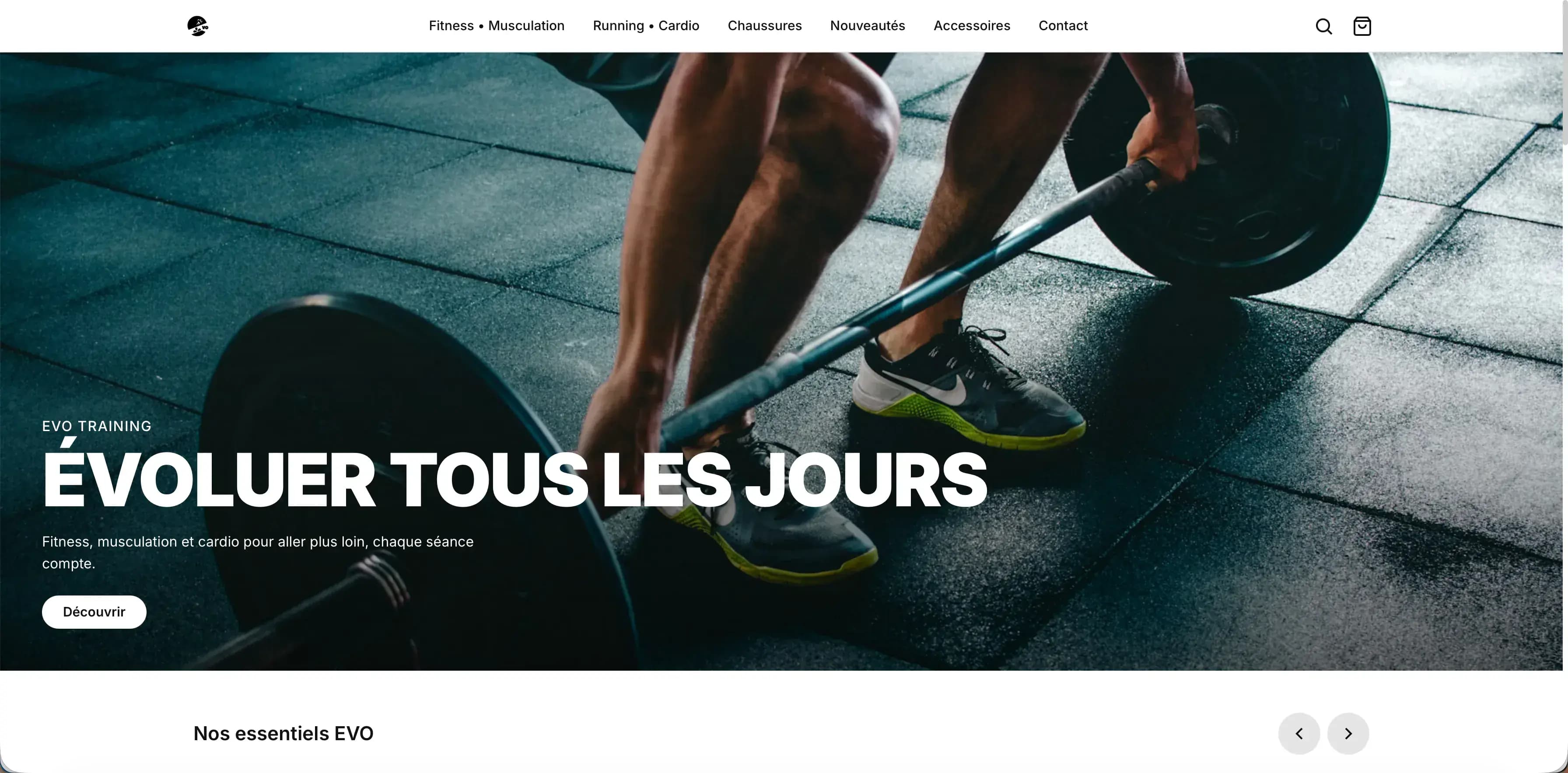 Evokit Fitness, site web réalisé par Frutiva Studio